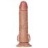 RealRock Curved - připínací, realistické dildo s varlaty - 15,5 cm (tmavě přírodní)