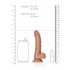 RealRock Curved - připínací, realistické dildo s varlaty - 15,5 cm (tmavě přírodní)