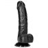 RealRock - realistični crni dildo sa postoljem - 15,5cm