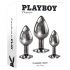 Playboy - anální dildo sada - 3 dílná (stříbrná)