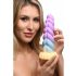 Creature Cocks Mystique - jednorožec dildo - 21 cm (fialovo-žlutý)