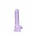 REALROCK - prozirni realistični dildo - ljubičasti (17cm)