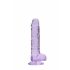 REALROCK - průsvitné realistické dildo - fialové (17cm)