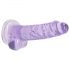 REALROCK - průsvitné realistické dildo - fialové (17cm)