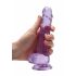 REALROCK - prozirni realistični dildo - ljubičasti (17cm)