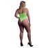 Ouch! - Fluorescentni body sa trakama (neon zelena) - XL-4XL