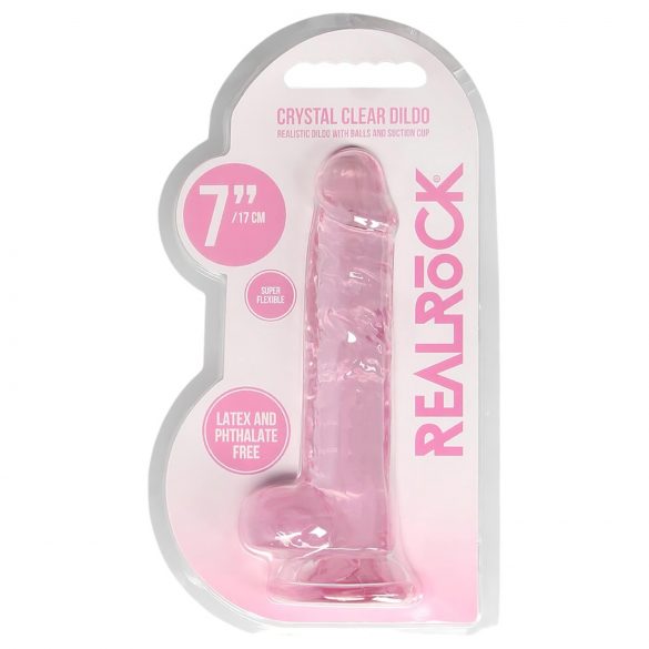 REALROCK - proziran realističan dildo - roze (17cm)