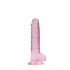 REALROCK - proziran realističan dildo - roze (17cm)