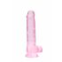 REALROCK - průsvitné realistické dildo - růžové (19cm)