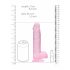 REALROCK - realistični dildo, providni pink (19cm)