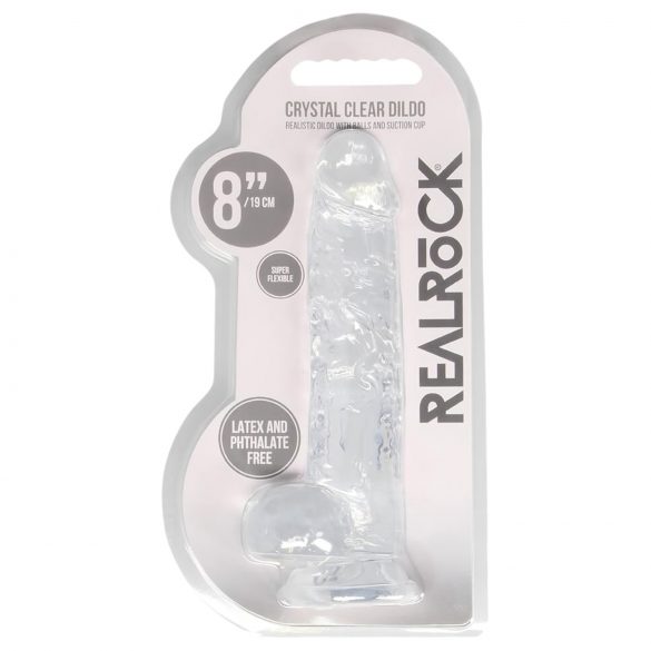 REALROCK - providni realističan dildo - kristalno jasan (19cm)