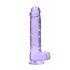 REALROCK - proziran realističan dildo - ljubičasti (22cm)