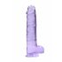 REALROCK - proziran realističan dildo - ljubičasti (22cm)