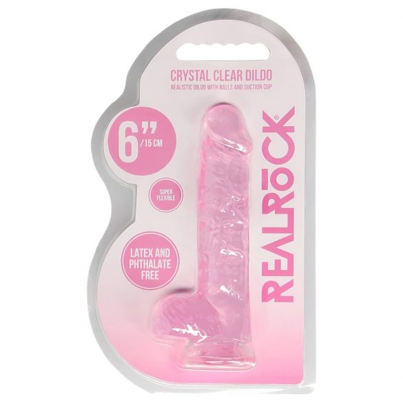 REALROCK - Providni realistični dildo - pink (15cm)