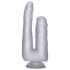 Realrock - realistické dvojité dildo - 22 cm (průhledné)