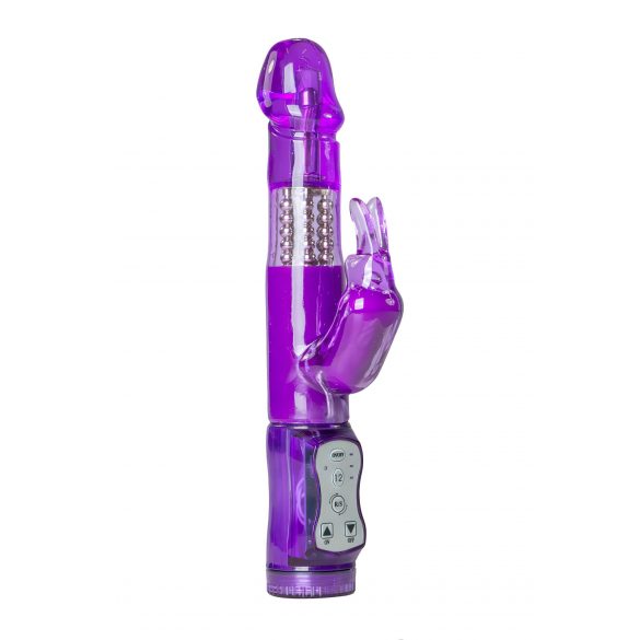 Easytoys Rabbit - ljubičasti vibrator s rotirajućim perlama i klitoris stimulatorом