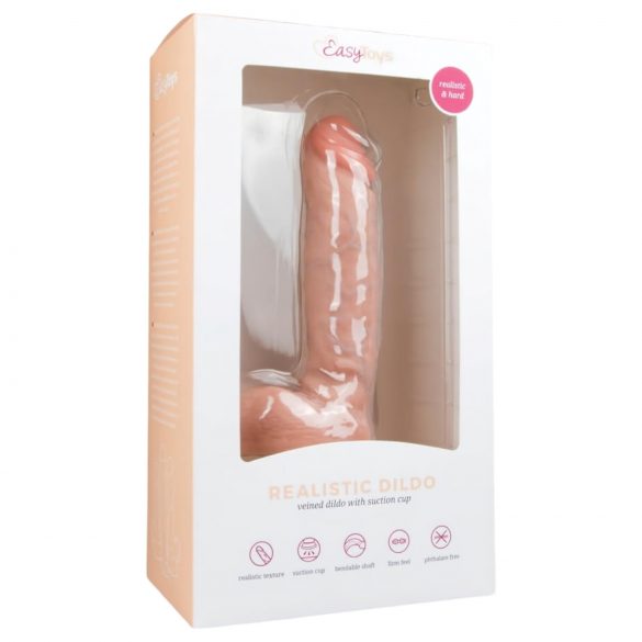 Easytoys - dildo s přísavkou a varlaty (22,5cm) - tělová barva