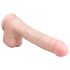 Easytoys - veliki dildo sa testisima, usisni (29,5 cm) - prirodan