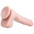 Easytoys - veliki dildo sa testisima, usisni (29,5 cm) - prirodan