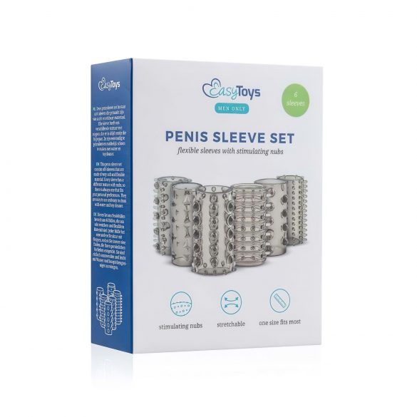 Easytoys set penis rukava - dimna boja (6 kom)