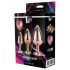 Gleaming Love srce set analnih plugova - rosegold (3 delova)