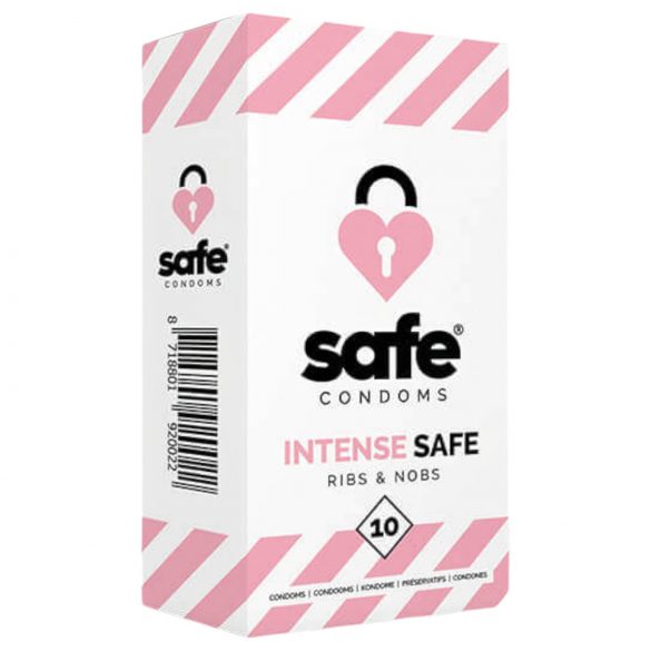 SAFE Intense - rebrasti i tačkasti kondom (10 kom)