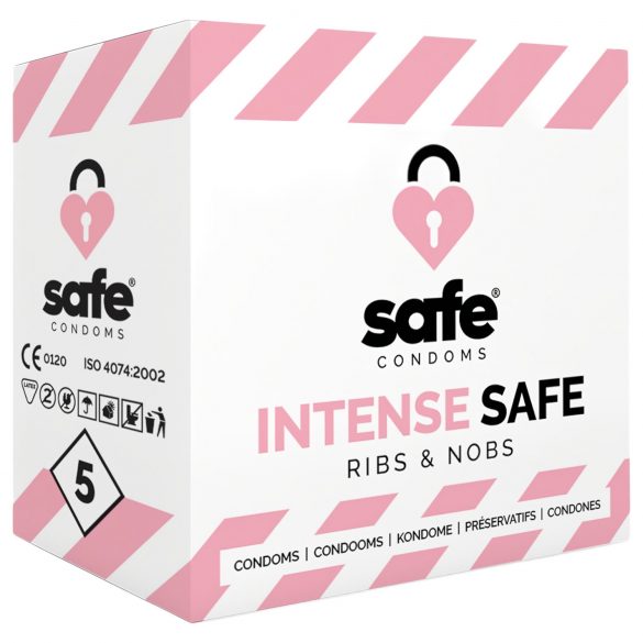 SAFE Intense - rebrasti i tačkasti kondomi (5kom)