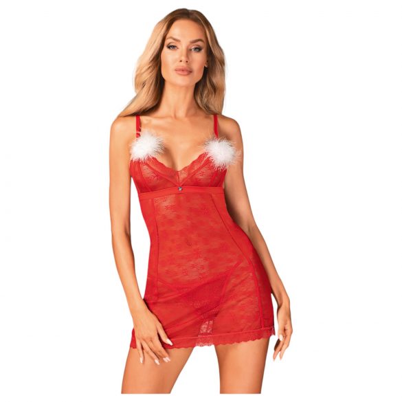 Obsessive Claussica - crveni babydoll & tanga - XL/XXL